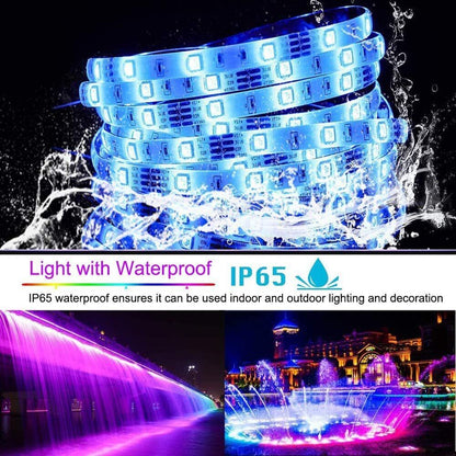 Skanto | LED Light Strip, 30 m, 15 m, Music Sync, Bluetooth, 5050, RGB Ambient Light with Remote Control