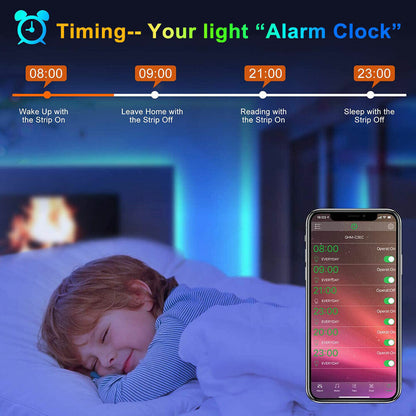 Skanto | LED Light Strip, 30 m, 15 m, Music Sync, Bluetooth, 5050, RGB Ambient Light with Remote Control