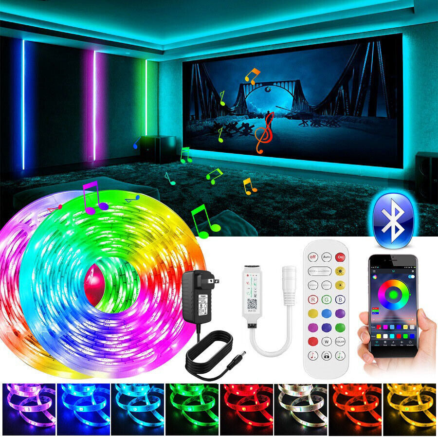 Skanto | LED Light Strip, 30 m, 15 m, Music Sync, Bluetooth, 5050, RGB Ambient Light with Remote Control