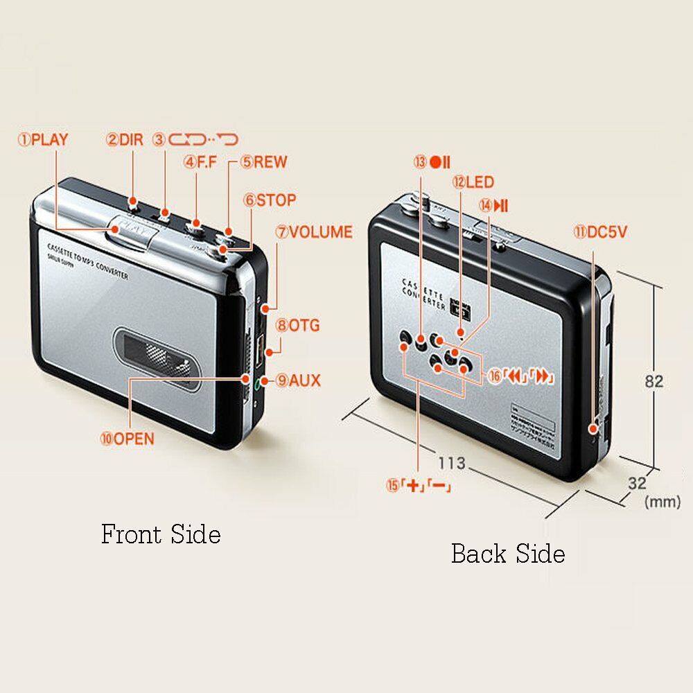 Skanto | Cassette to MP3 Converter - Save to USB Stick - Music Player