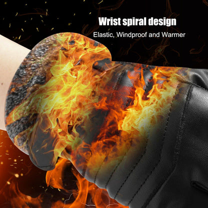 Skanto | -30℃ Waterproof, Warm Leather Ski Gloves for Winter | Touchscreen Compatible