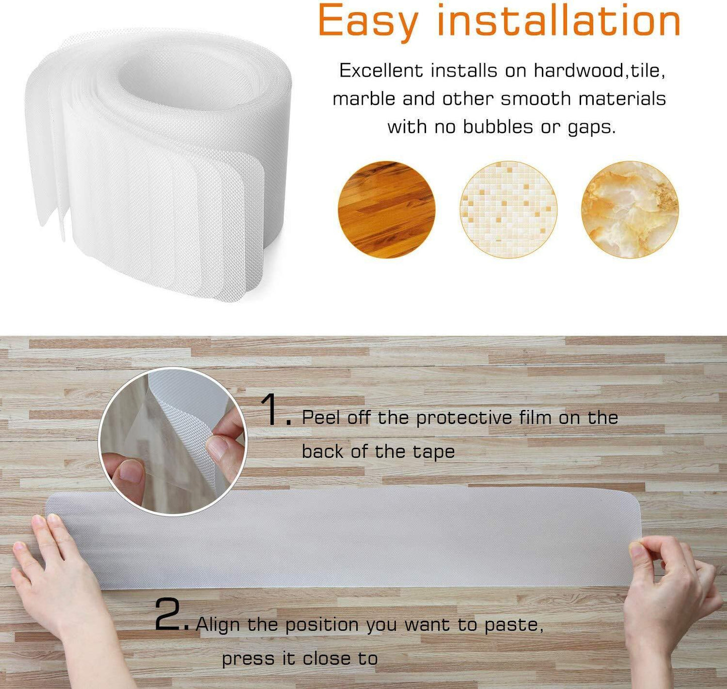 Stair Treads Non-Slip Strips for Indoors Clear Safety Anti Slip Step Grip Tape Bowlift