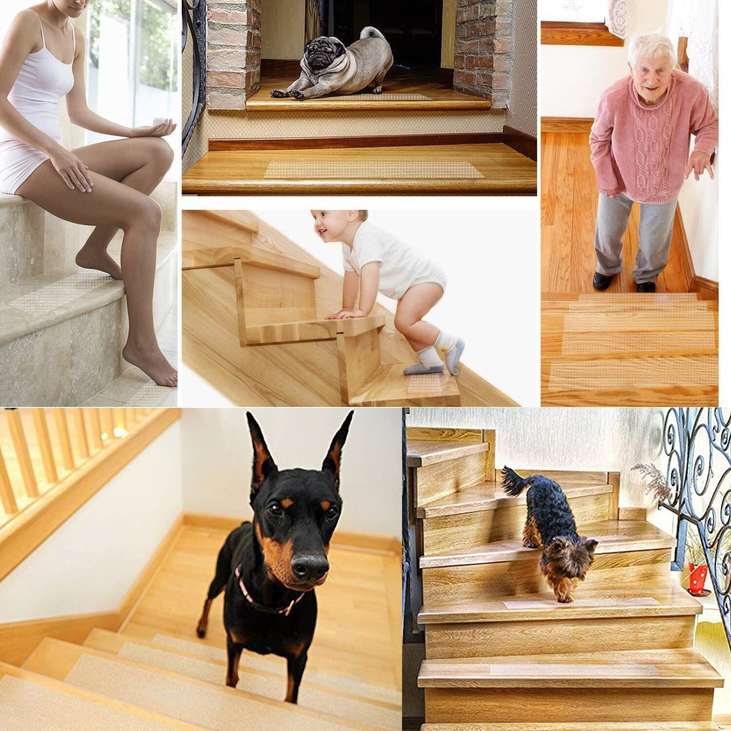 Stair Treads Non-Slip Strips for Indoors Clear Safety Anti Slip Step Grip Tape Bowlift