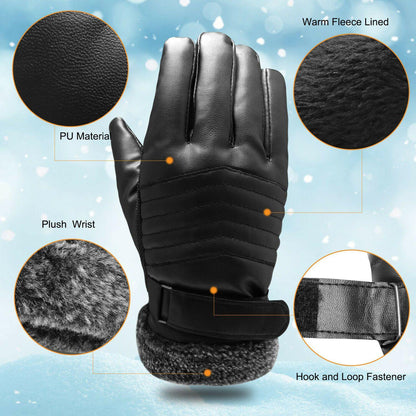 Skanto | -30℃ Waterproof, Warm Leather Ski Gloves for Winter | Touchscreen Compatible