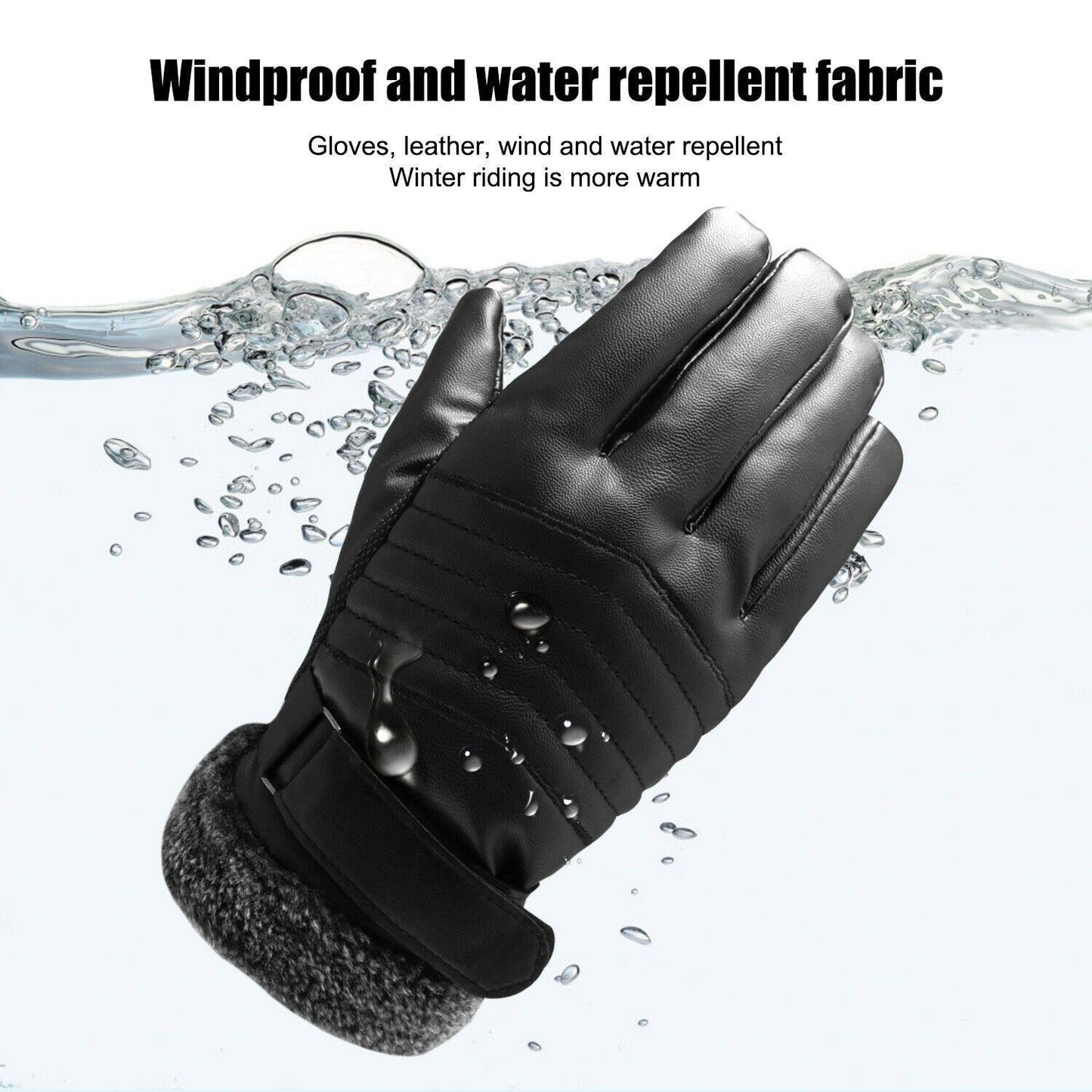 Skanto | -30℃ Waterproof, Warm Leather Ski Gloves for Winter | Touchscreen Compatible