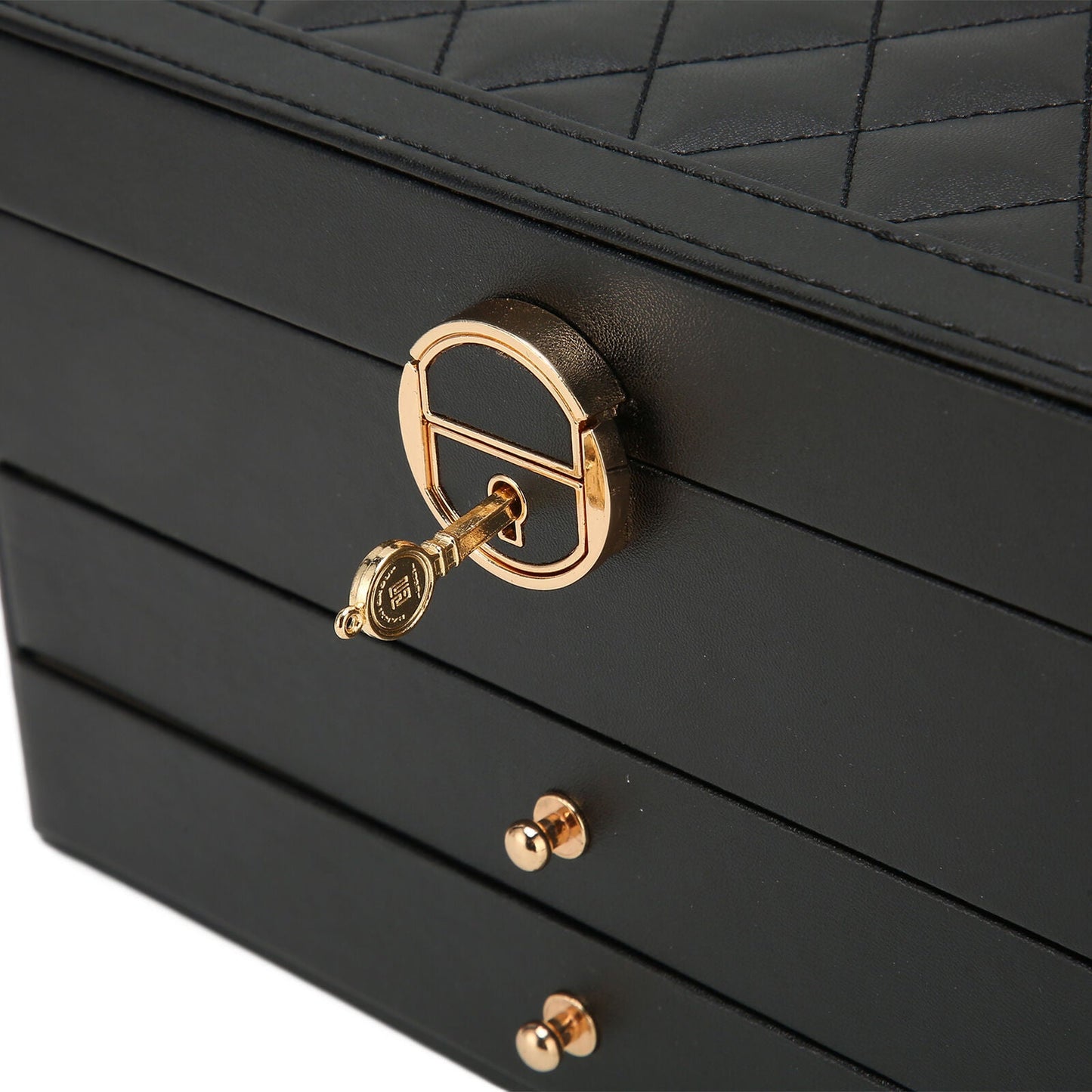 BowLift | Jewelry Box Leather | Lockable Multi-Layer Storage Organizer