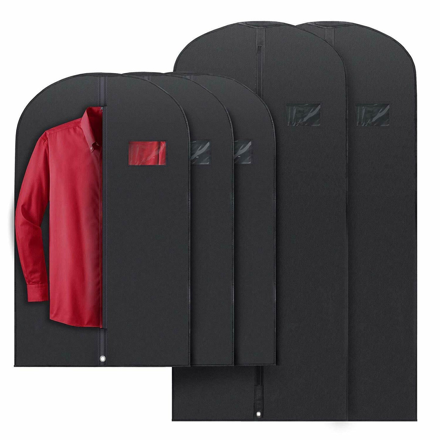 Skanto | 5 Premium Garment Bags - With Transparent Window, Water-Repellent - 40"/54" Inches