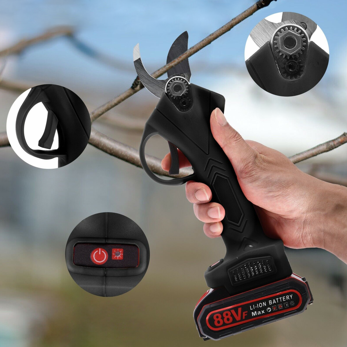 Skanto | Electric Pruning Shears – 21V Cordless Garden Trimmer with Precision Steel Blade