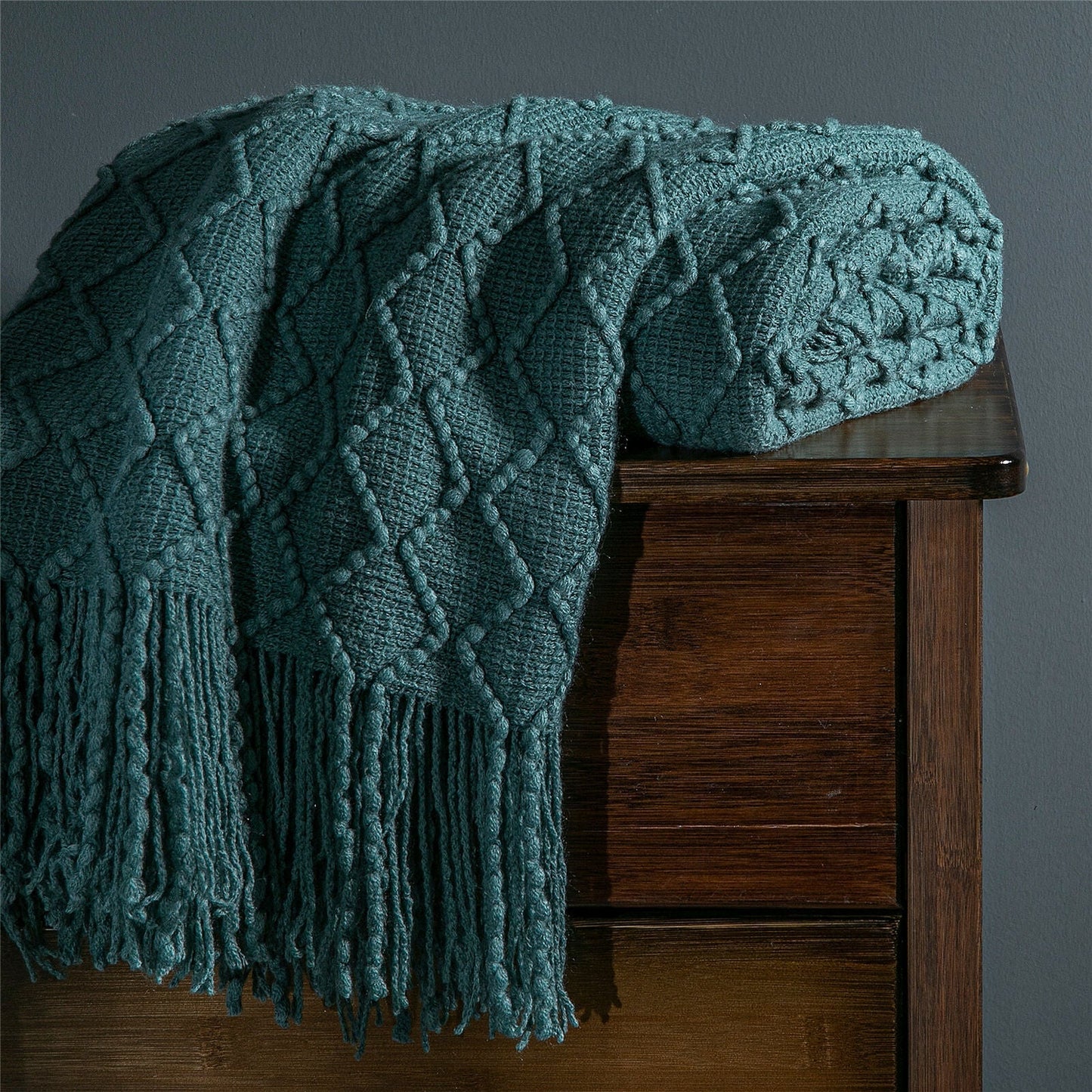 Boho Knit Blanket Throw Tassel Plaid Travel Throw Large Blankets For Sofa Bed Bowlift