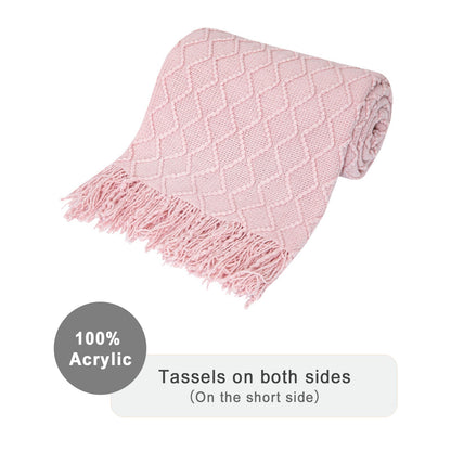 Boho Knit Blanket Throw Tassel Plaid Travel Throw Large Blankets For Sofa Bed Bowlift