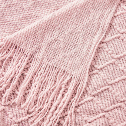 Boho Knit Blanket Throw Tassel Plaid Travel Throw Large Blankets For Sofa Bed Bowlift