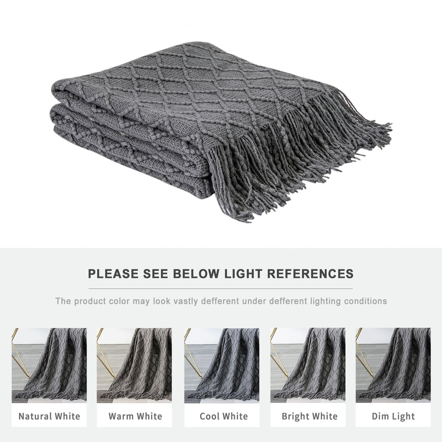 Boho Knit Blanket Throw Tassel Plaid Travel Throw Large Blankets For Sofa Bed Bowlift