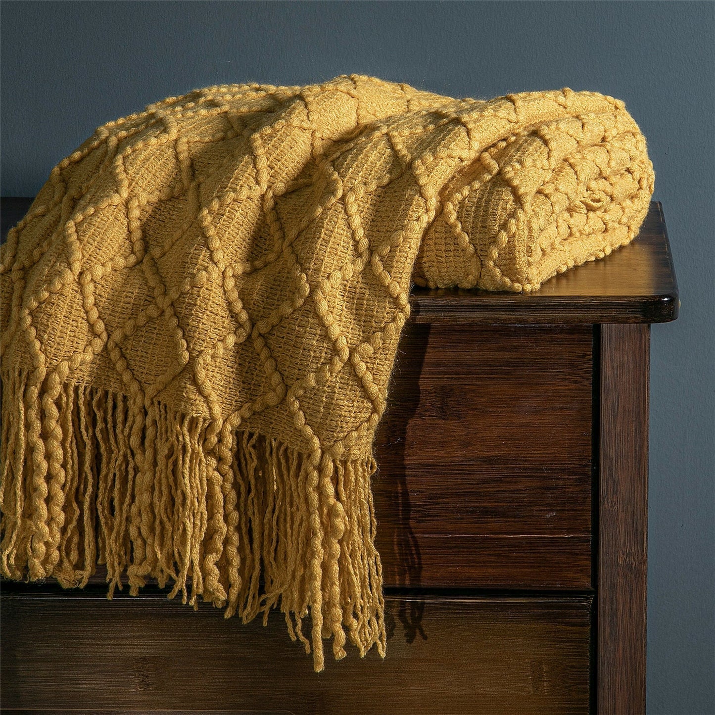 Boho Knit Blanket Throw Tassel Plaid Travel Throw Large Blankets For Sofa Bed Bowlift