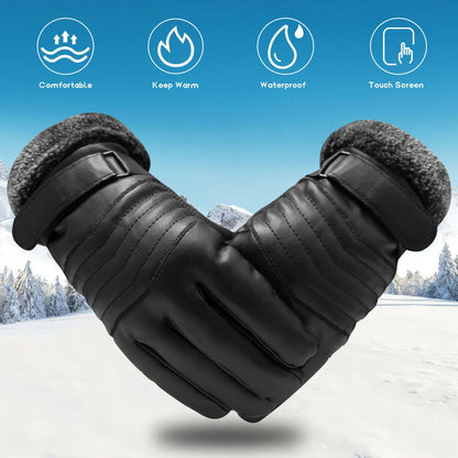 Skanto | -30℃ Waterproof, Warm Leather Ski Gloves for Winter | Touchscreen Compatible