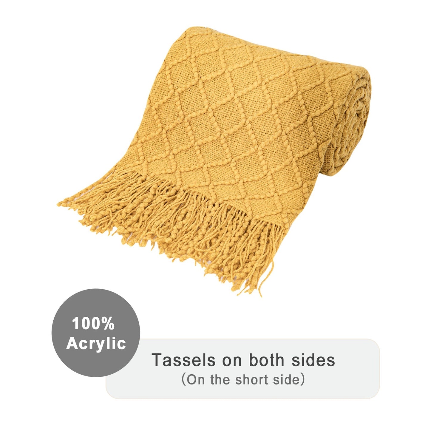 Boho Knit Blanket Throw Tassel Plaid Travel Throw Large Blankets For Sofa Bed Bowlift