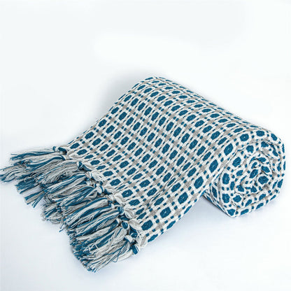 Boho Knit Blanket Throw Tassel Plaid Travel Throw Large Blankets For Sofa Bed Bowlift