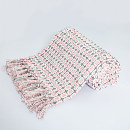 Boho Knit Blanket Throw Tassel Plaid Travel Throw Large Blankets For Sofa Bed Bowlift