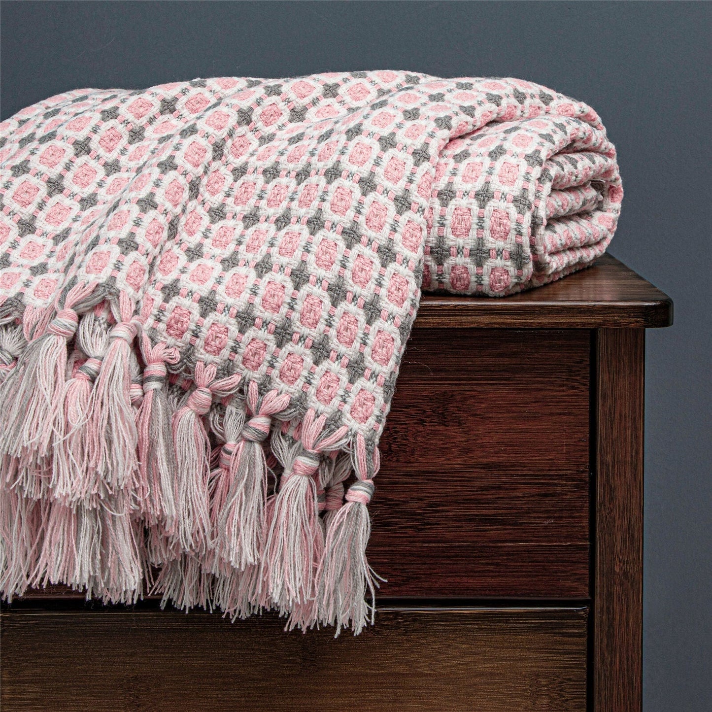 Boho Knit Blanket Throw Tassel Plaid Travel Throw Large Blankets For Sofa Bed Bowlift