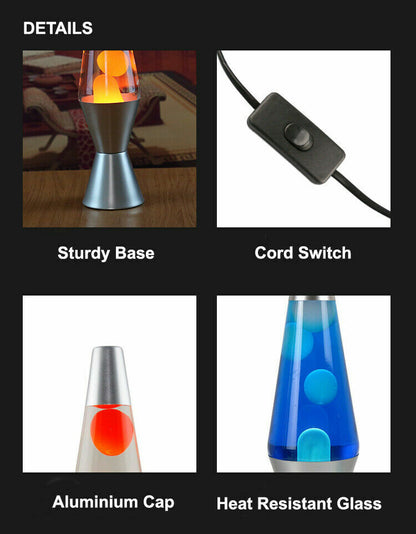 Retro Lava Lamp - Peaceful Motion Wax Liquid Relaxation Light Gift Skanto
