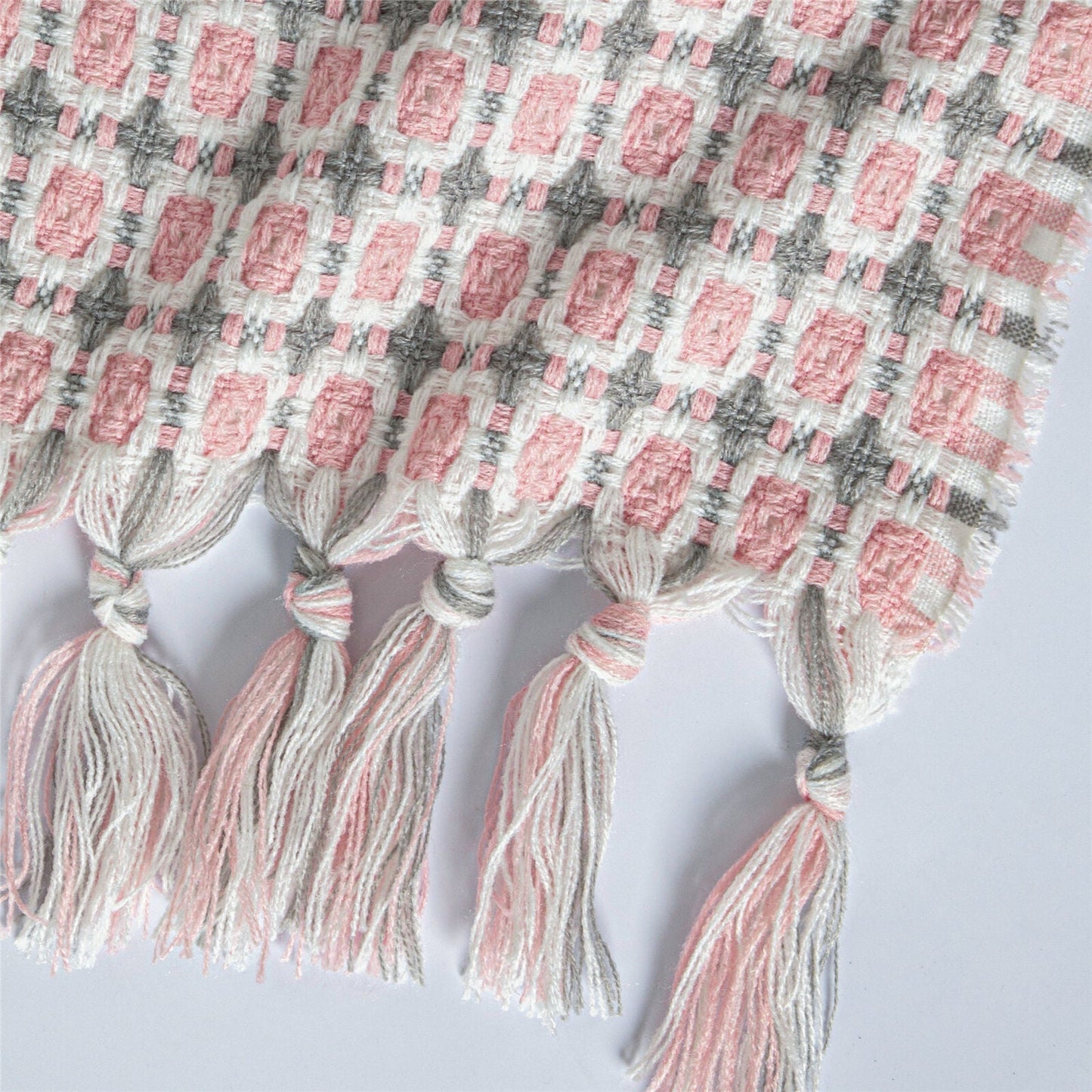Boho Knit Blanket Throw Tassel Plaid Travel Throw Large Blankets For Sofa Bed Bowlift
