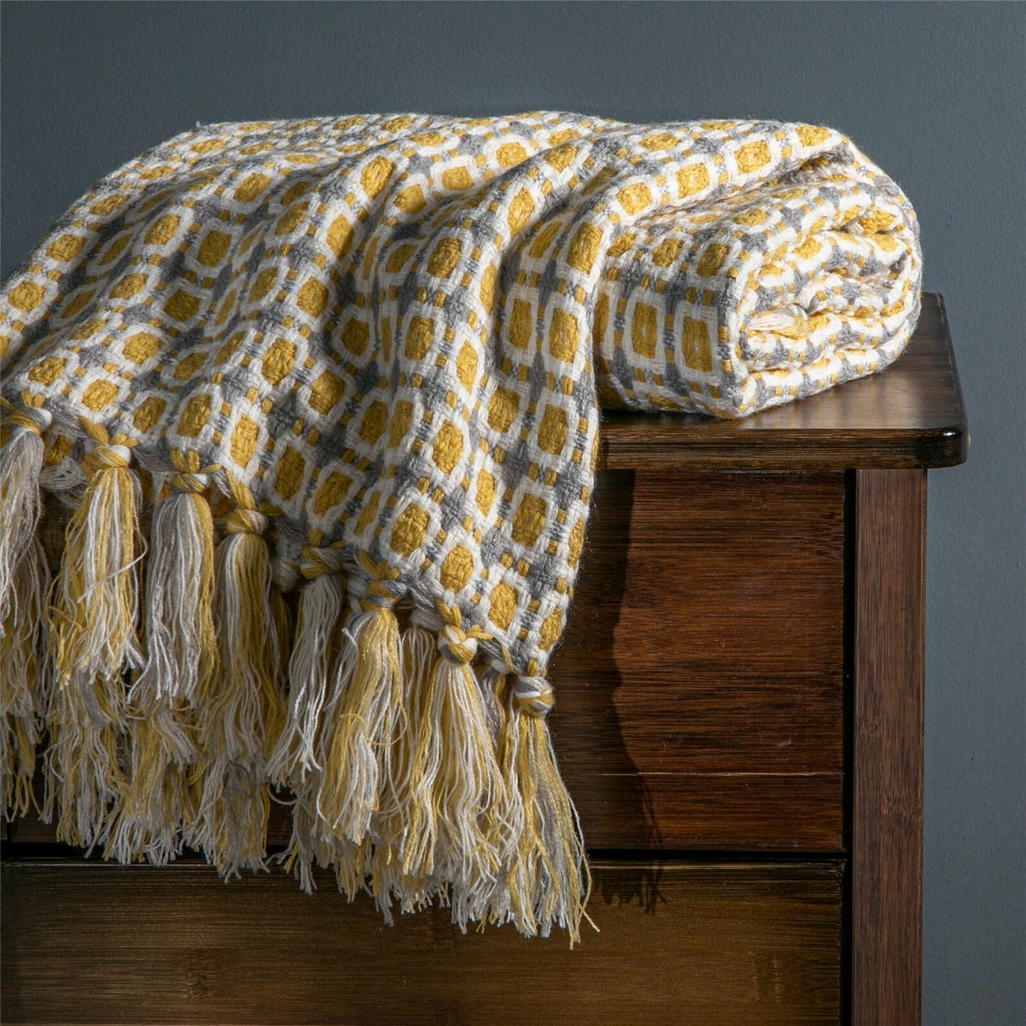 Boho Knit Blanket Throw Tassel Plaid Travel Throw Large Blankets For Sofa Bed Bowlift