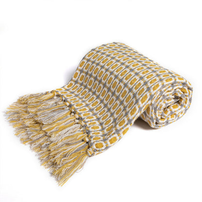 Boho Knit Blanket Throw Tassel Plaid Travel Throw Large Blankets For Sofa Bed Bowlift