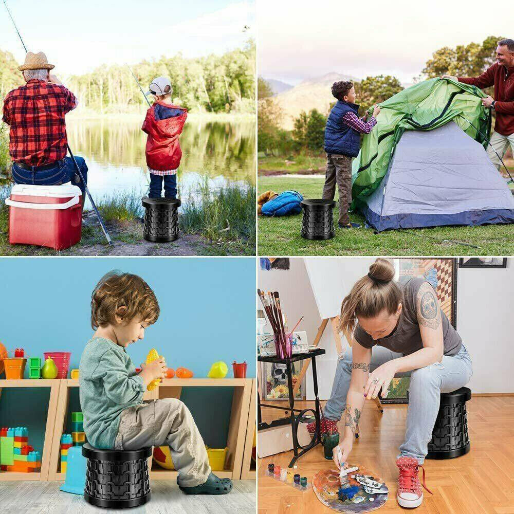 Folding Stool Seat Portable Retractable Telescopic Camping Fishing Travel Chairs Bowlift
