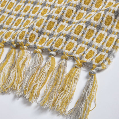 Boho Knit Blanket Throw Tassel Plaid Travel Throw Large Blankets For Sofa Bed Bowlift
