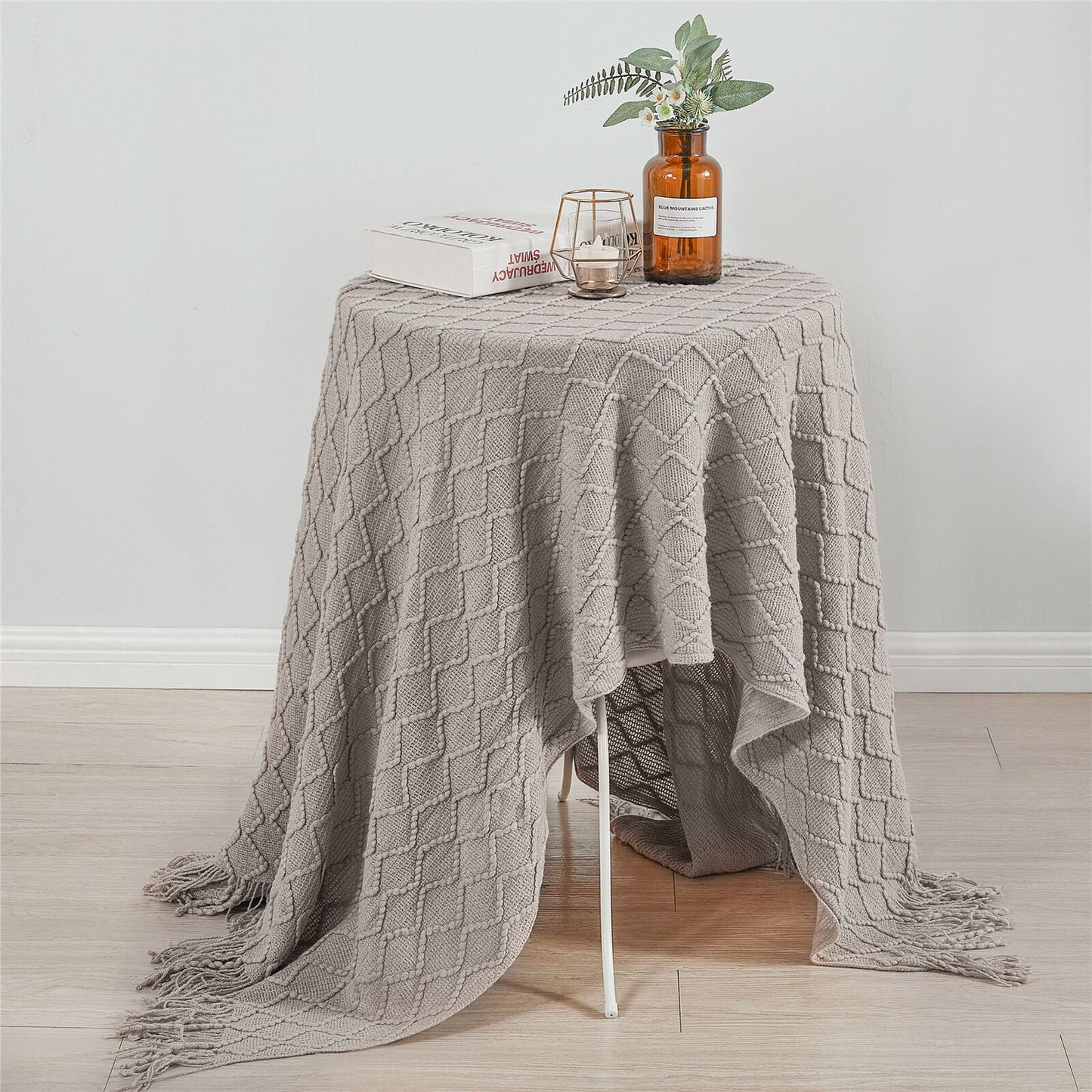Boho Knit Blanket Throw Tassel Plaid Travel Throw Large Blankets For Sofa Bed Bowlift