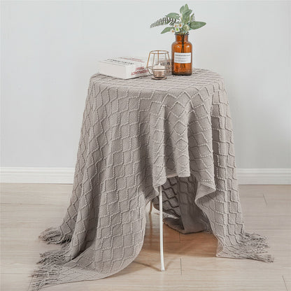 Boho Knit Blanket Throw Tassel Plaid Travel Throw Large Blankets For Sofa Bed Bowlift