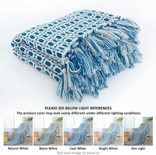 Boho Knit Blanket Throw Tassel Plaid Travel Throw Large Blankets For Sofa Bed Bowlift