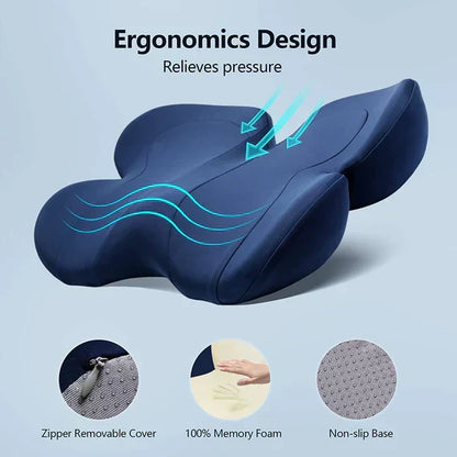 BowLift | OrthoSeat Memory Foam Seat Cushion – Coccyx, Sciatica & Lower Back Pain Relief Pillow