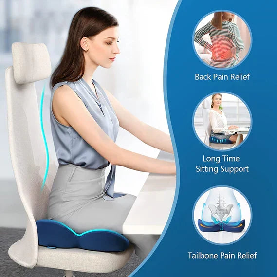 BowLift | OrthoSeat Memory Foam Seat Cushion – Coccyx, Sciatica & Lower Back Pain Relief Pillow