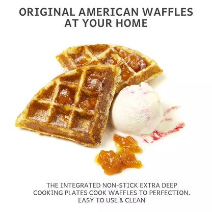 BowLift | Deep-Fill Waffle Maker | Non-Stick, Adjustable Temperature & Compact Design for Homemade Belgian Waffles