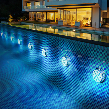 Underwater pool lighting with 10 LEDs