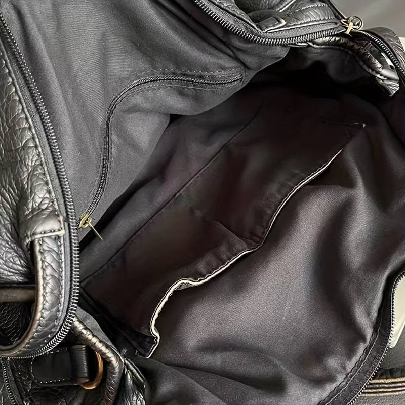 Luxury black leather handbag