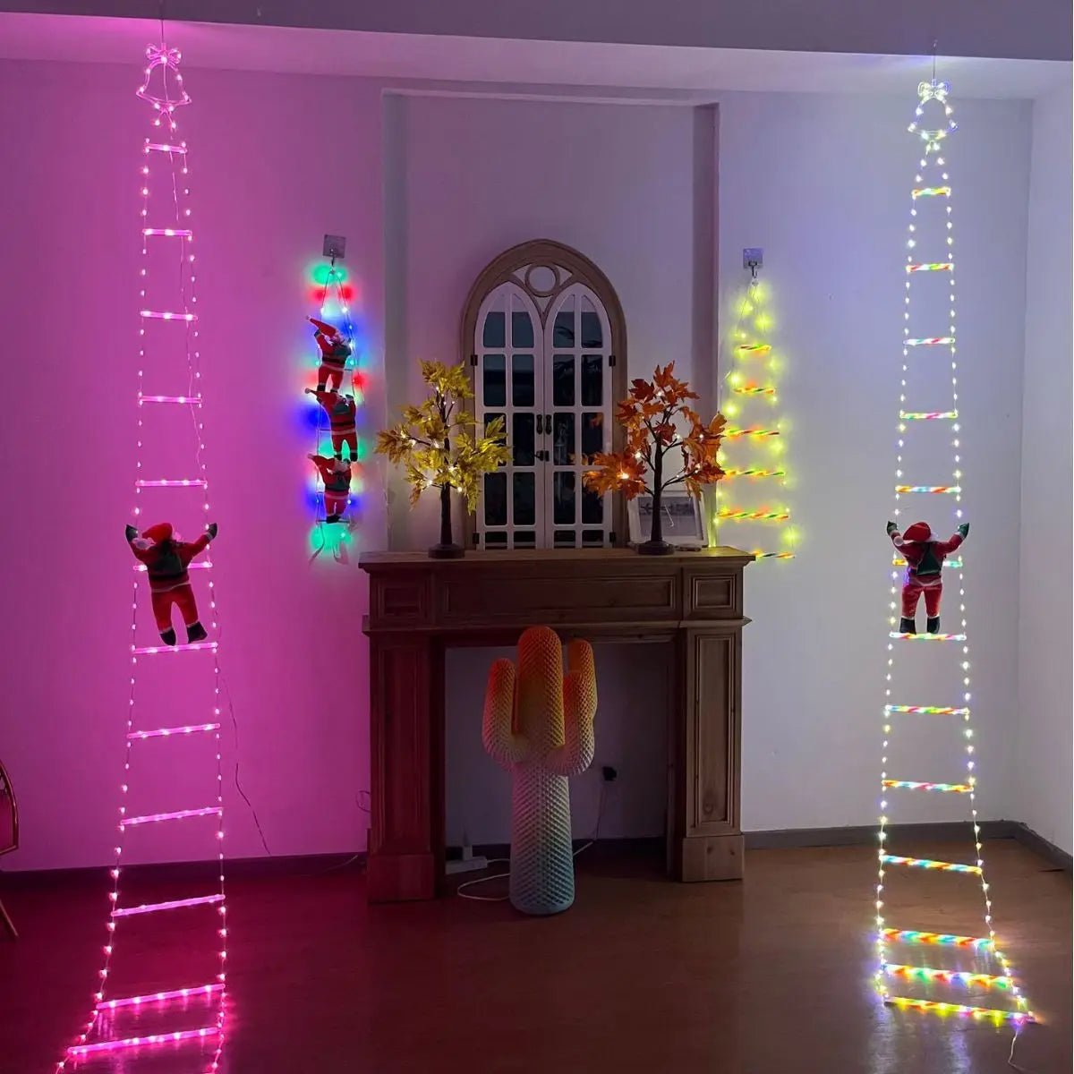 Skanto | Santa Climbing Ladder with LED – 8 Mode Outdoor Christmas Decoration