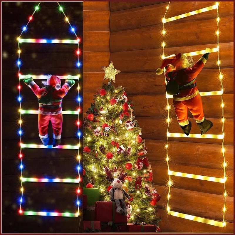 Skanto | Santa Climbing Ladder with LED – 8 Mode Outdoor Christmas Decoration