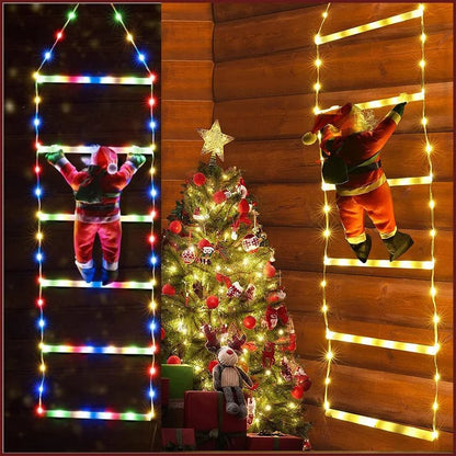 Skanto | Santa Climbing Ladder with LED – 8 Mode Outdoor Christmas Decoration