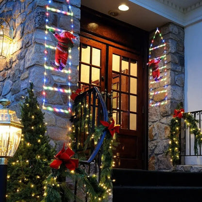 Skanto | Santa Climbing Ladder with LED – 8 Mode Outdoor Christmas Decoration