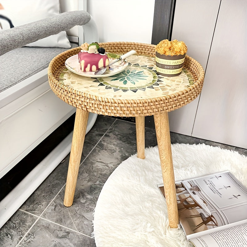 BowLift | Scandinavian Rattan Side Table - Elin