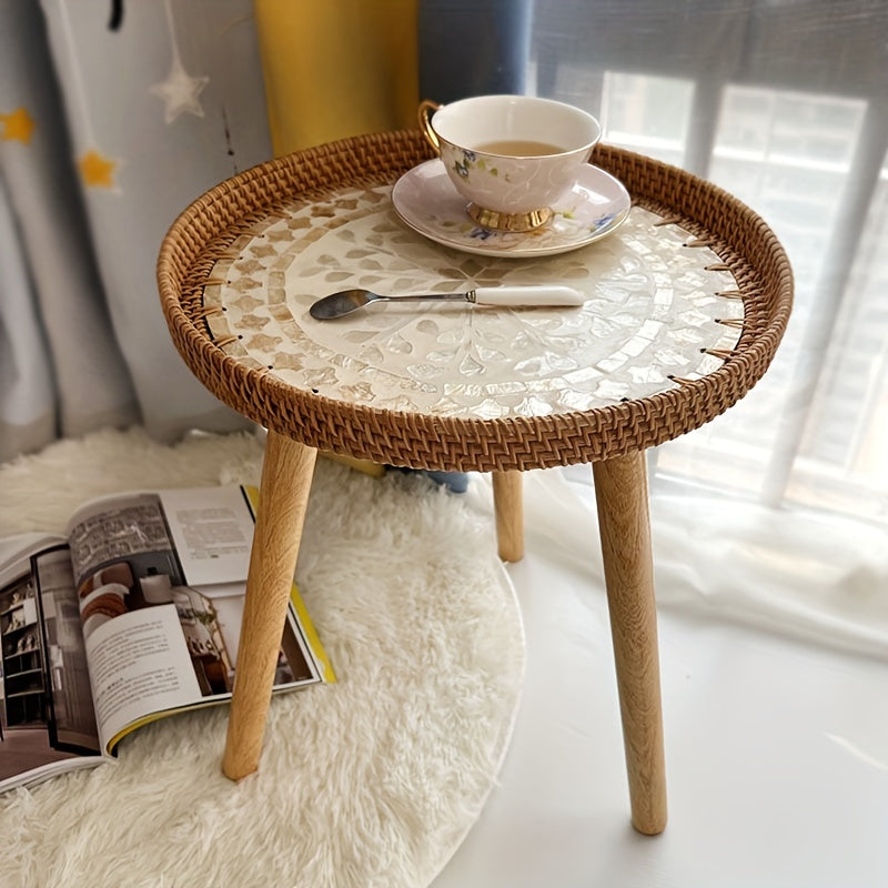 BowLift | Scandinavian Rattan Side Table - Elin