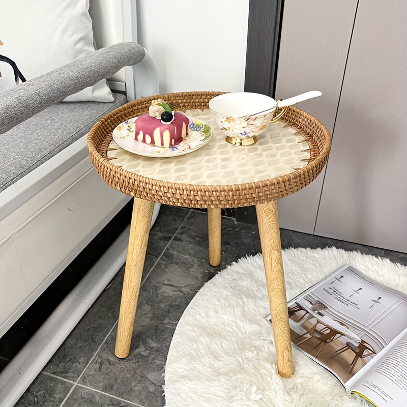 BowLift | Scandinavian Rattan Side Table - Elin