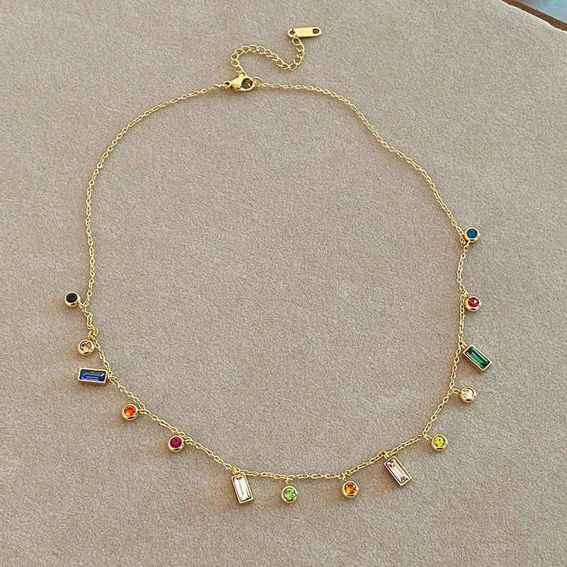 BowLift | Scattered Dainty Crystals Choker Necklace