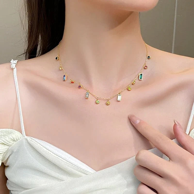 BowLift | Scattered Dainty Crystals Choker Necklace
