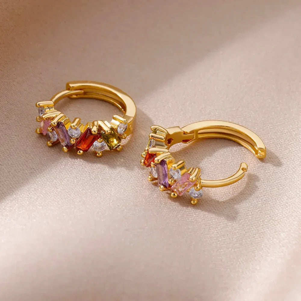 Skanto | Scattered Diamond Hoop Earrings