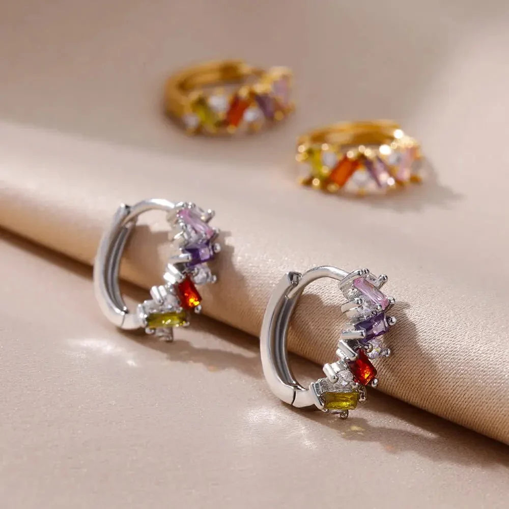 Skanto | Scattered Diamond Hoop Earrings