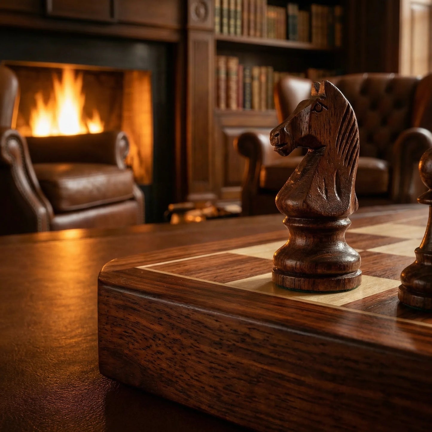 Wooden foldable chess set with chess pieces | Brehn