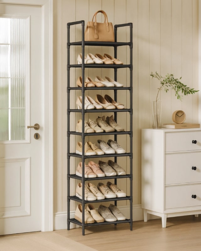 SlimStack Shoe Rack 10 Tiers – Space-Saving Storage System | Skanto