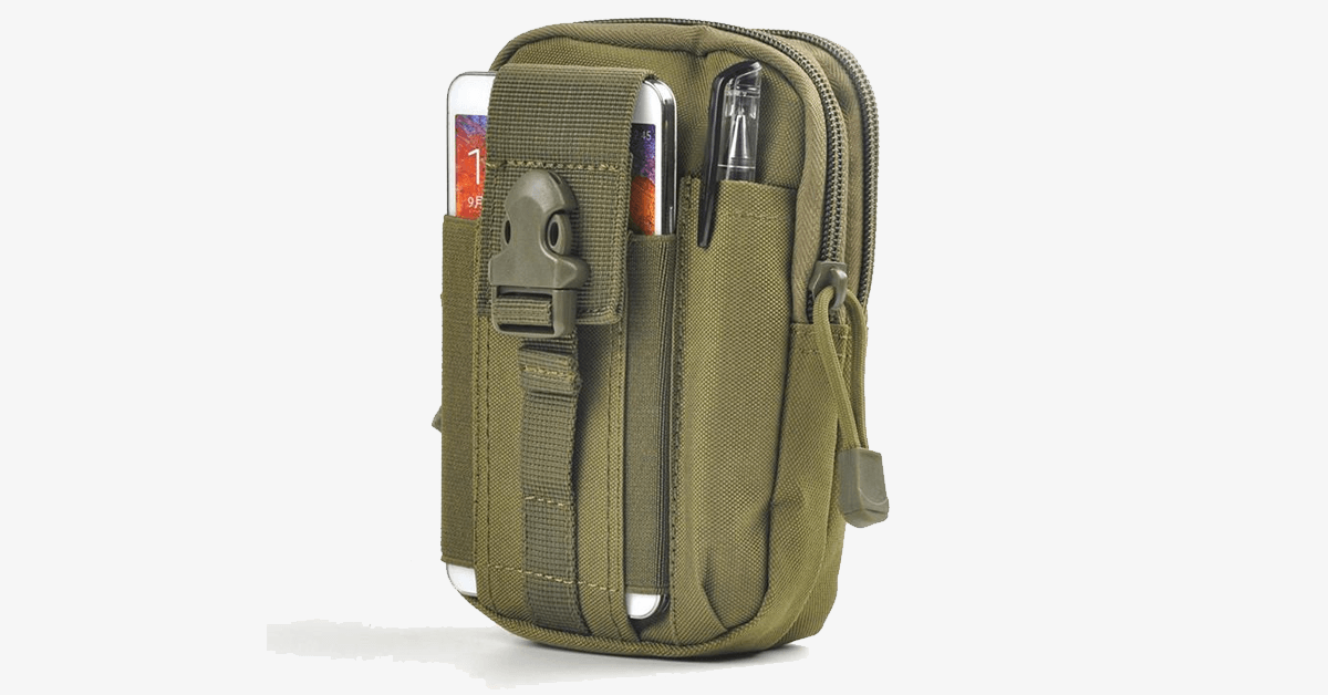 BowLift | Military Waist Bag - Made of Nylon - Waterproof Design - Zipper Closure - Attach with Belt - Travel Gear - Outdoor - Available in 3 Colors